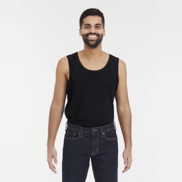 NIB All Saints Men's 2pk Organic Cotton Ribbed Tank tops - Black Small - Picture 5 of 7